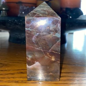Red moss agate tower